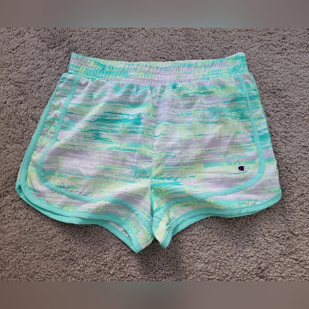 Champion Girls Mint Green Multi-Color Athletic Shorts
